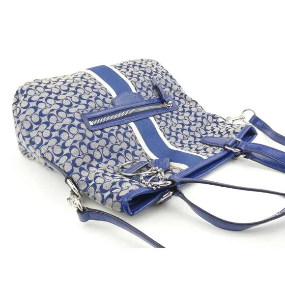 Coach Signature Navy Foldover Crossbody F27024 - Picture 5 of 16